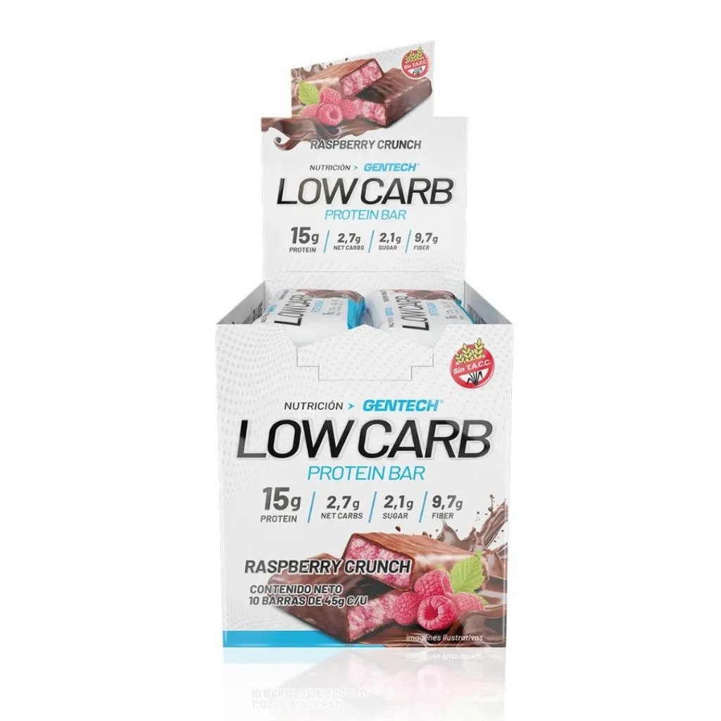 Barritas proteicas Low Carb sabor Rasberry Crunch x 45grs x 10u