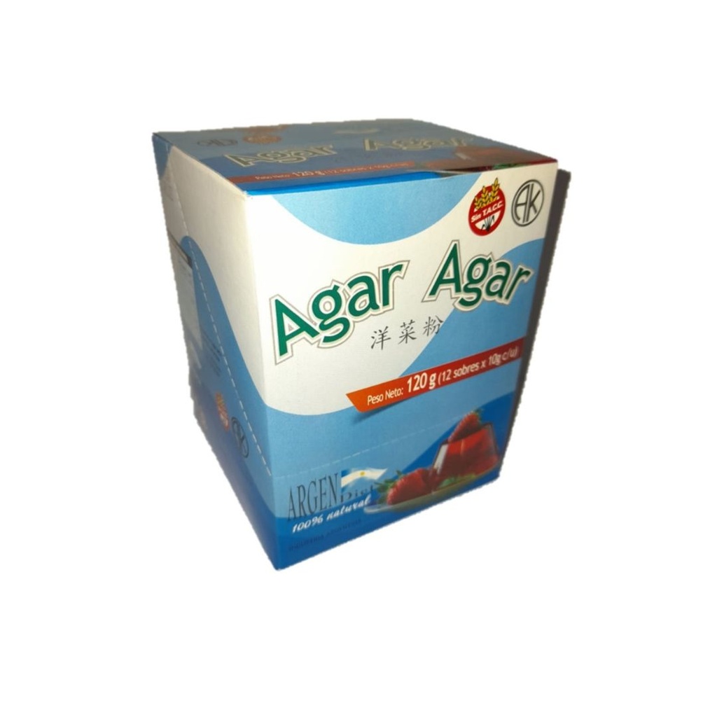 Sobres de Gelatina Vegetal Natural - Agar Agar x 10grs x 12u