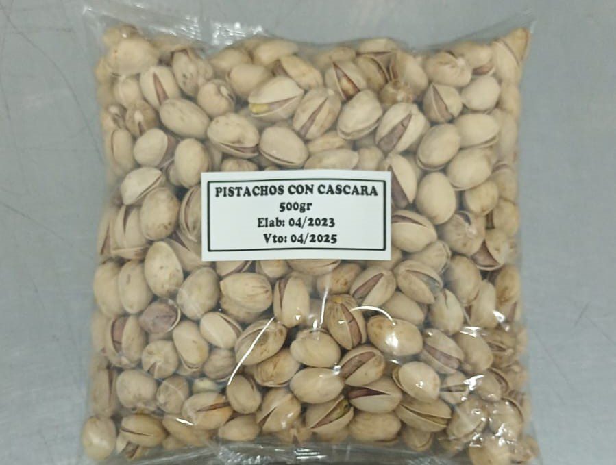 Pistachos con cáscara salados x 500grs x 1u