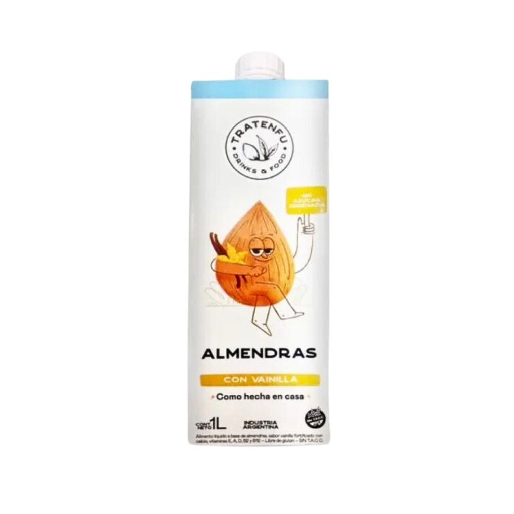 Leche de Almendras con Vainilla sin azucar x 1L x 1u - Tratenfu