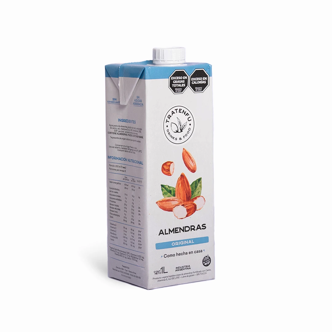Leche de almendras sabor original sin azucar x 1L x 1u - Tratenfu