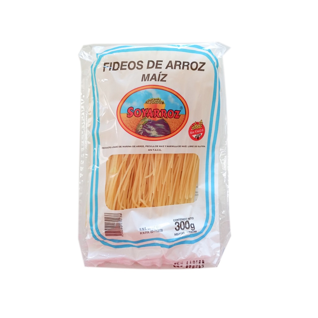 Fideos de Arroz de Maiz x 300grs x 12u - Soy Arroz