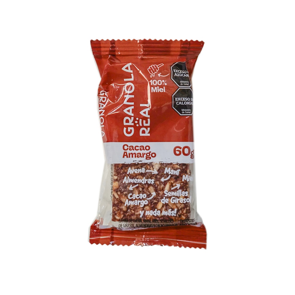 Barritas con Cacao Amargo 60grs x 12u - Granola Real