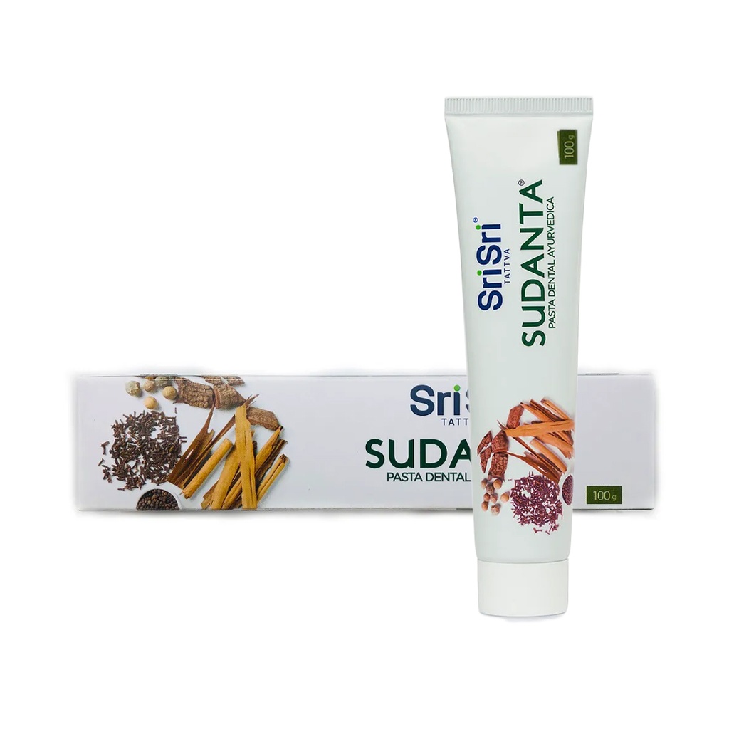 Pasta dental ayurvedica Sudanta sabor canela y clavo de olor x 100grs x 10u - Sri Sri