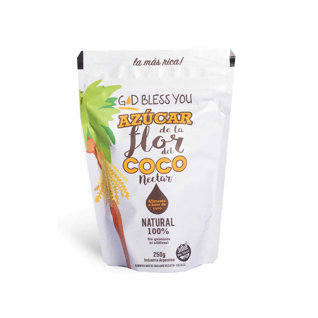 Azucar de la Flor del Coco Doypack 250grs x 1u - God Bless You 