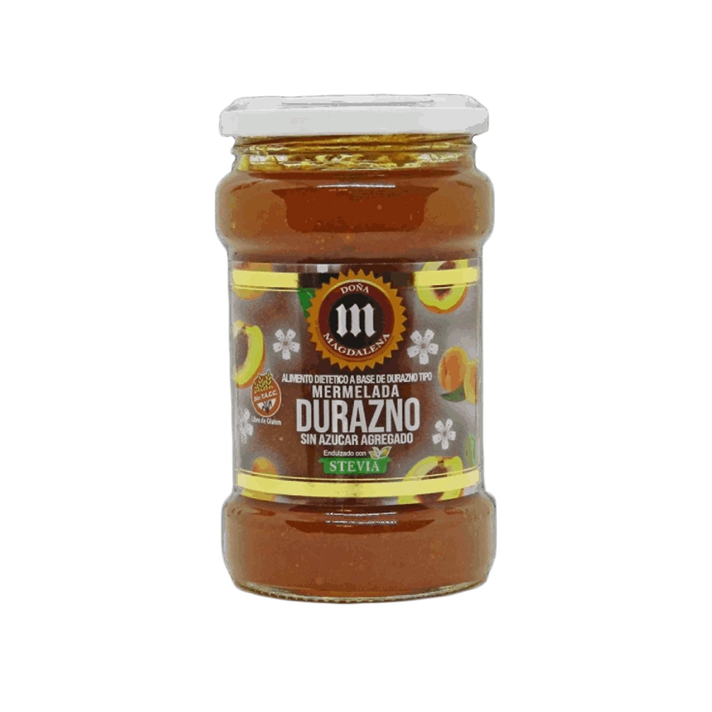 Mermelada sin azucar libre de gluten de Durazno x 360grs x 1u - Doña Magdalena