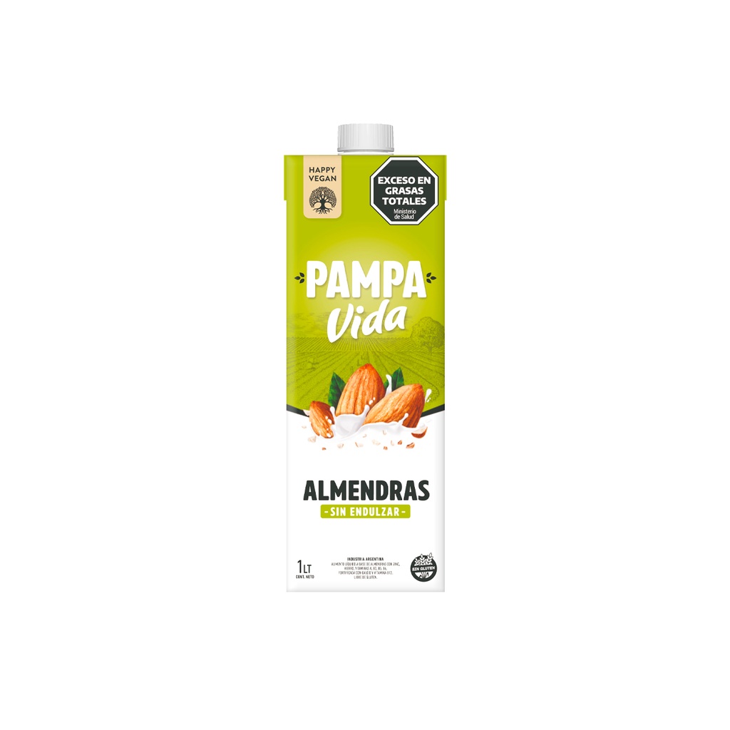 Leche Almendras Pampa Vida sin azucar x 1L x 3u