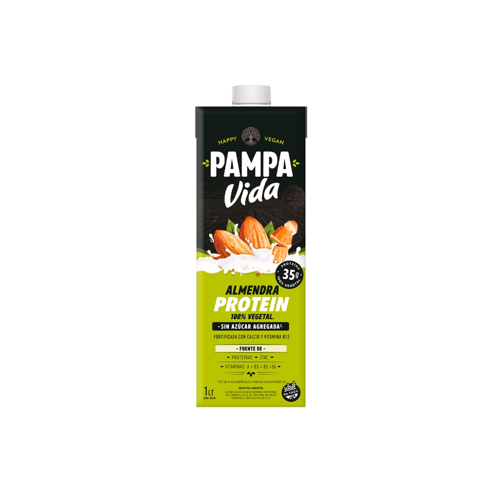 Leche Almendras Pampa Vida Protein sin azucar x 1L x 1u