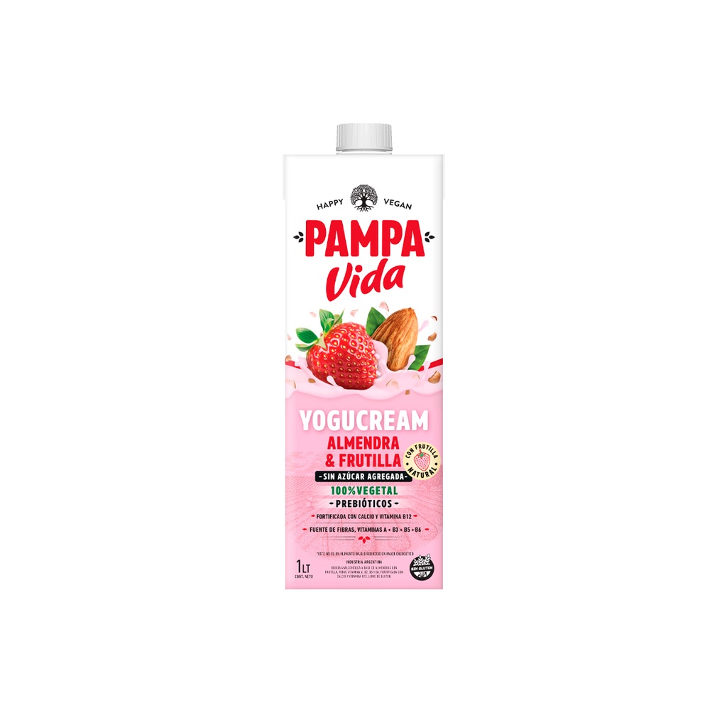 Leche Almendras Pampa Vida Yogurcream sin azucar con prebioticos x 1L x 3u 