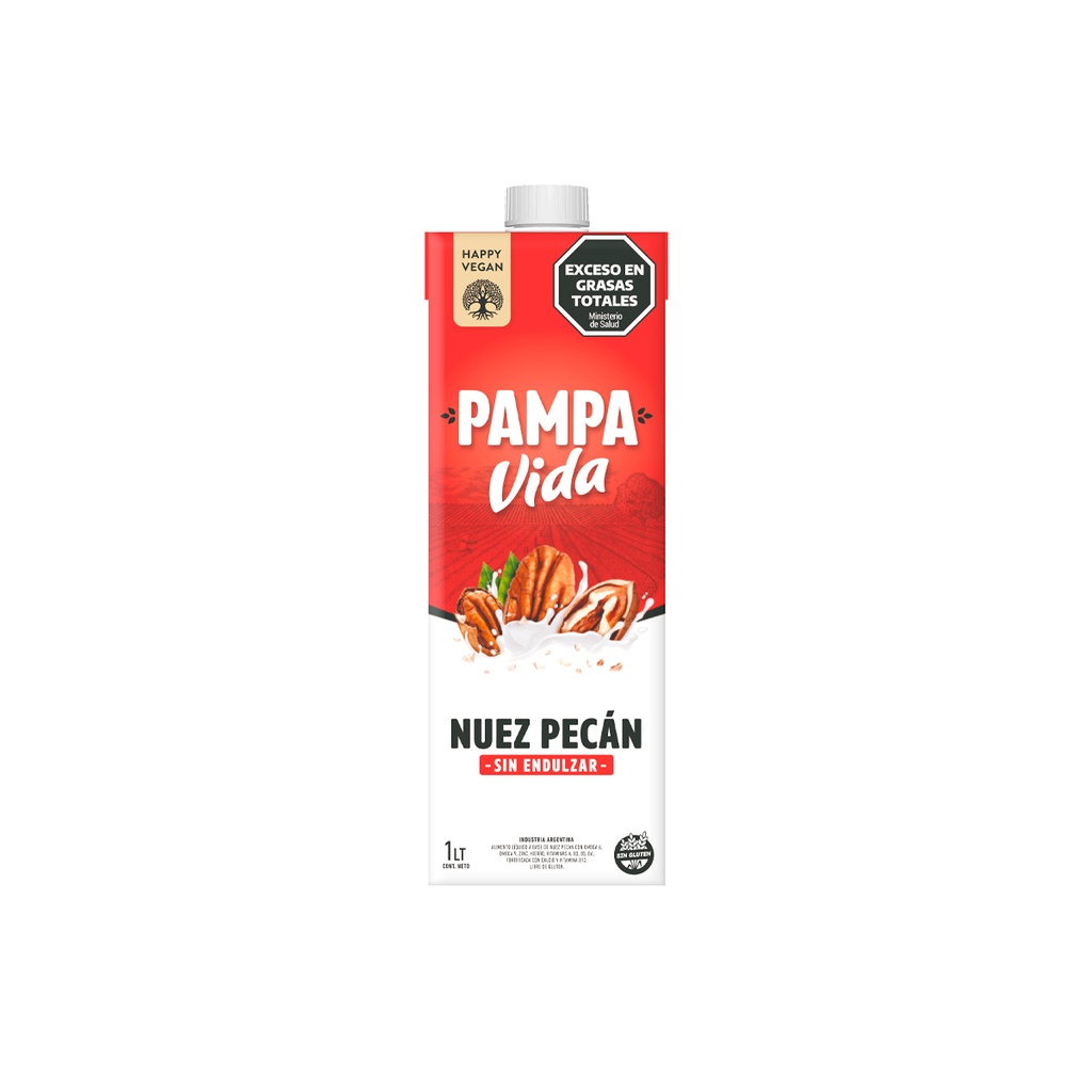 Leche Nuez Pecan Pampa Vida sin azucar x 1L x 3u 