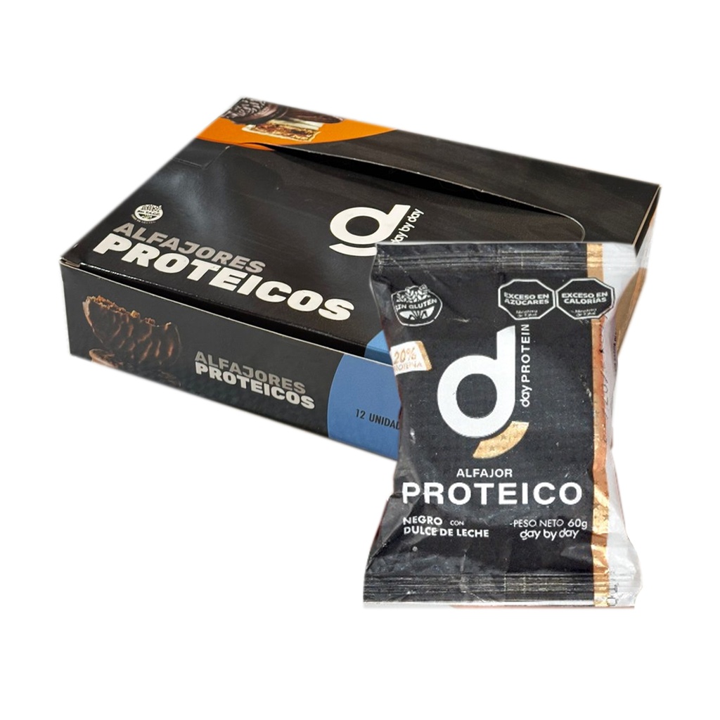 Alfajor Proteico Negro - Day by Day x 60grs x 12u x 3 cajas
