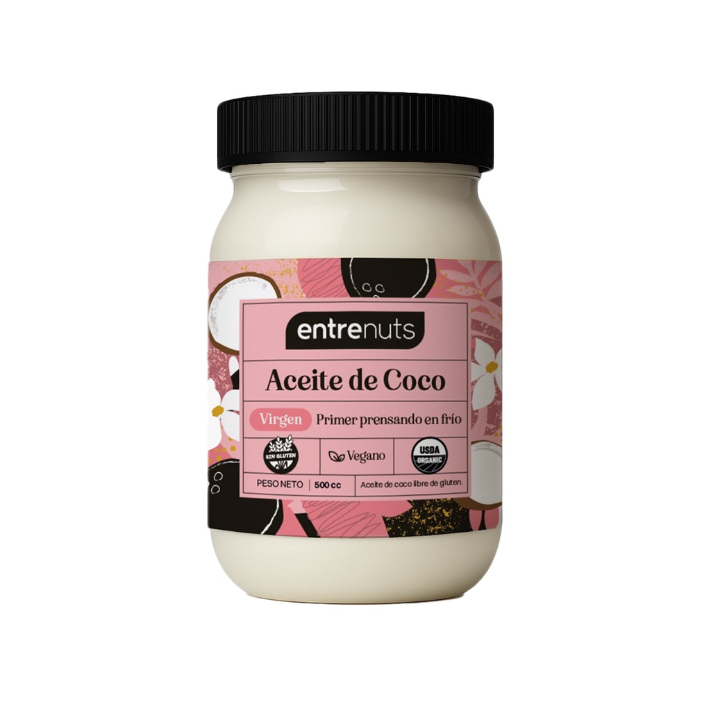 Aceite de coco Virgen Entrenuts x 500cc x 6u  