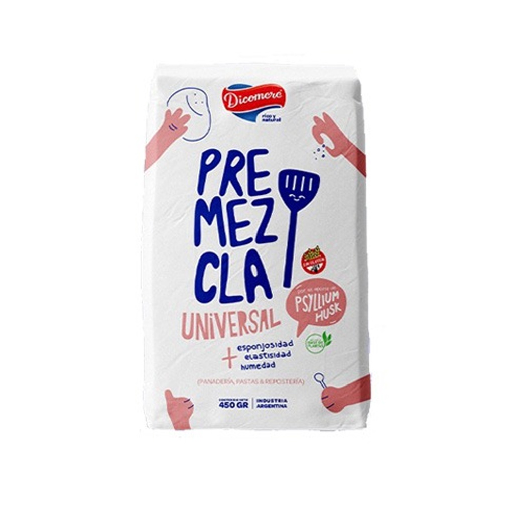 Premezcla universal con psyllium husk x 450grs x 3u - Dicomere