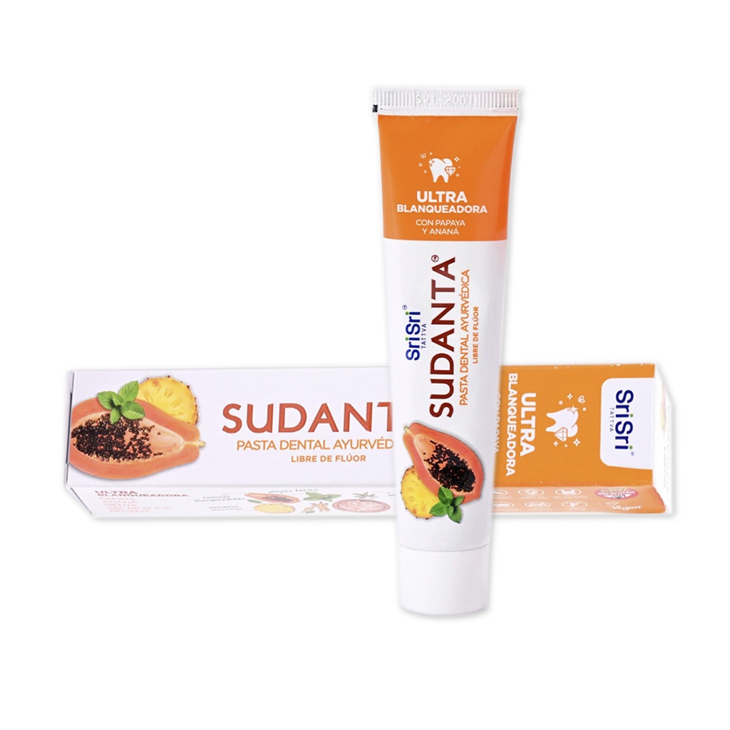 Pasta dental ayurvedica ultra blanqueadora Sudanta x 50grs x 10u - Sri Sri