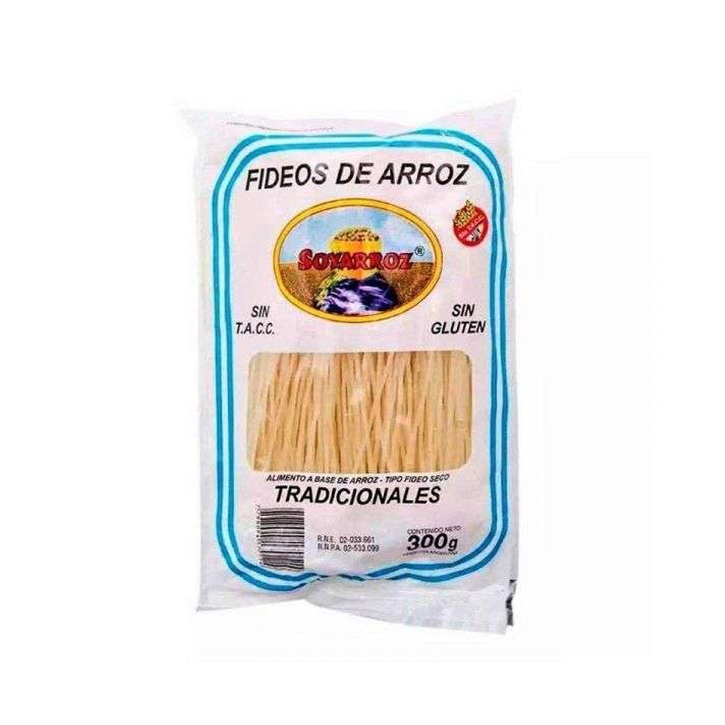 Fideos de Arroz Tradicional x 300grs x 1u - Soy Arroz