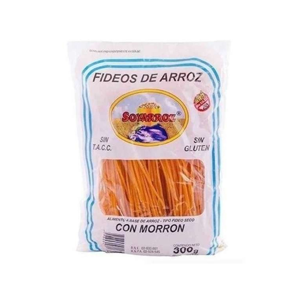 Fideos de Arroz Soyarroz Morron x 300grs x 3u