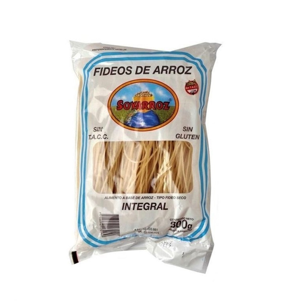 Fideos de Arroz Integral x 300grs x 3u - Soy Arroz