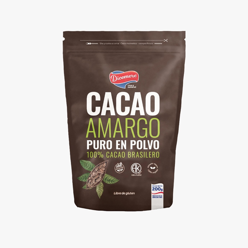 Cacao amargo en polvo - Dicomere x 200grs x 1u 