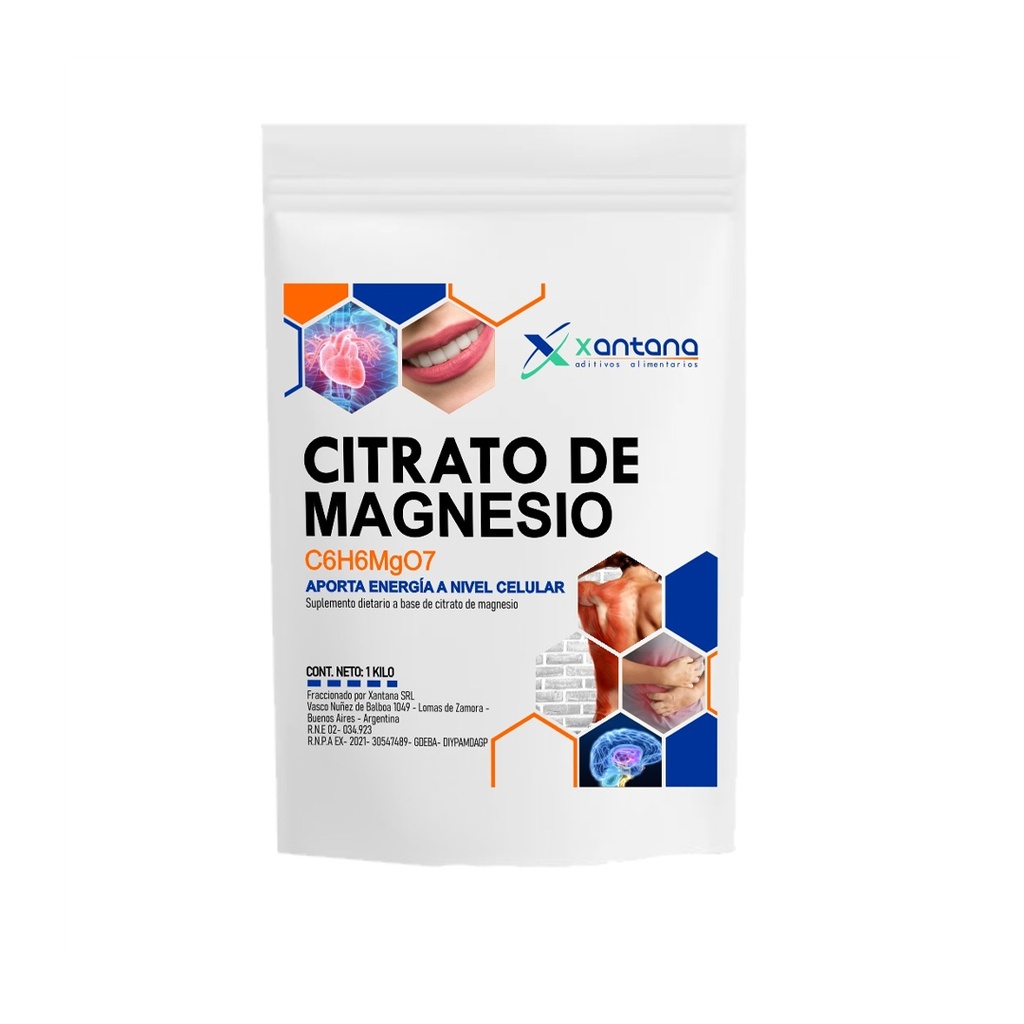Citrato de magnesio en polvo x 3kg - Xantana