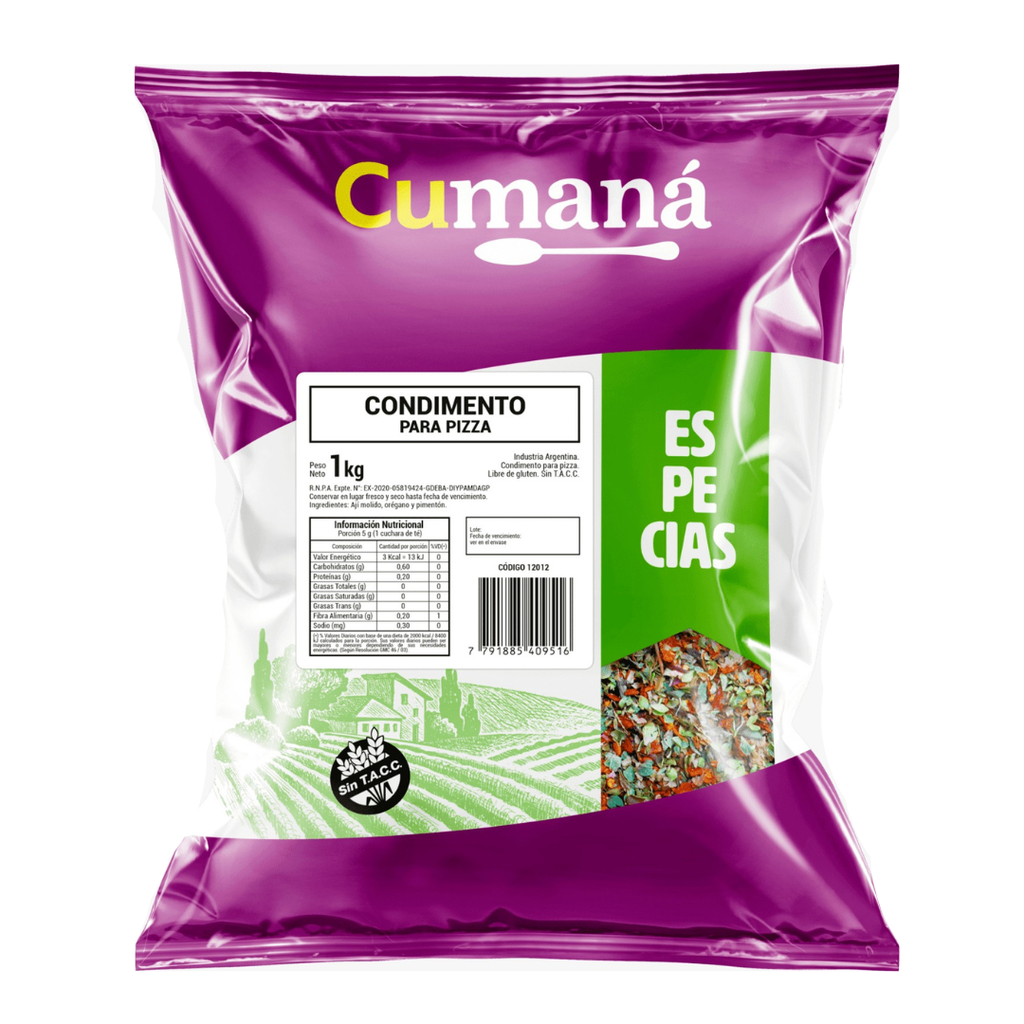 Condimento para Pizza x 1kg x 1u - Cumana
