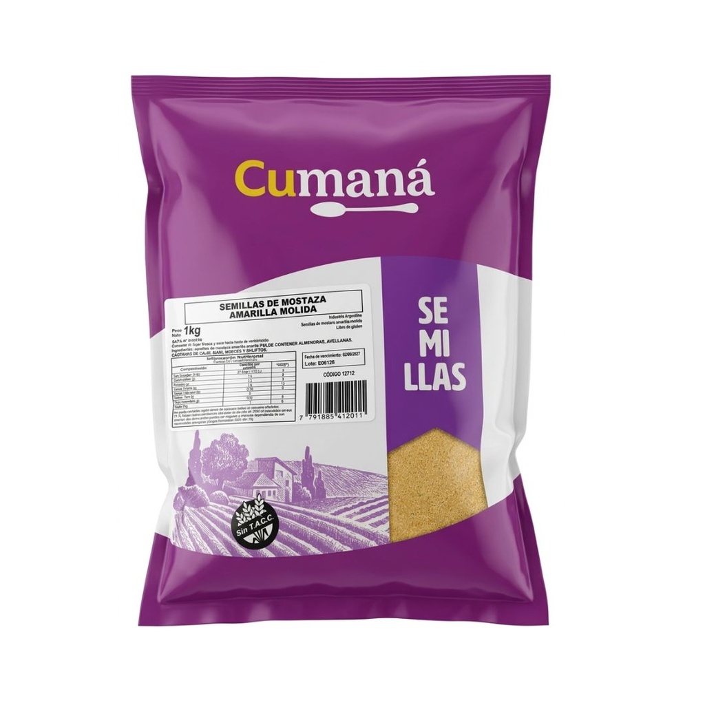 Semillas de Mostaza Amarilla Molida x 1kg x 1u - Cumana