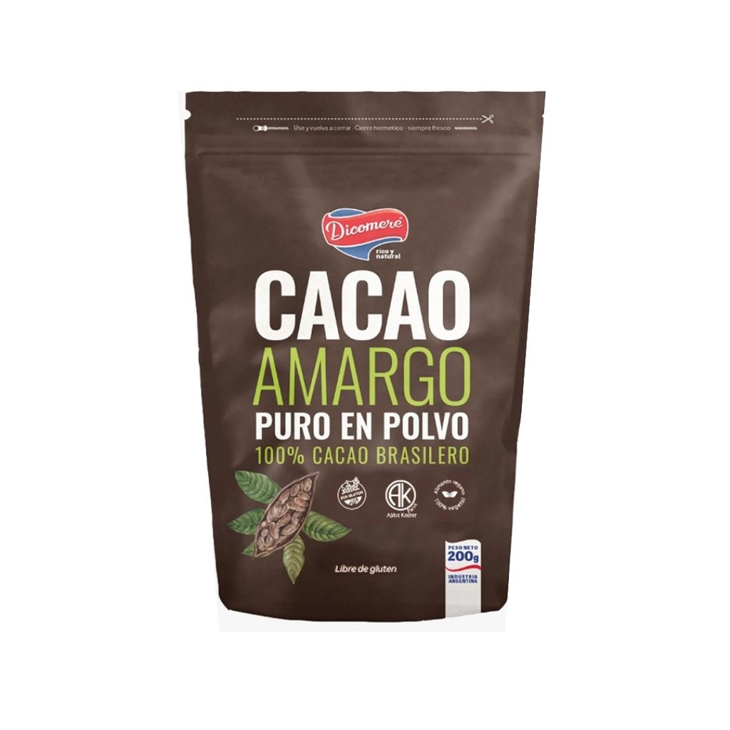 Cacao amargo en polvo x 200grs x 1u - Dicomere