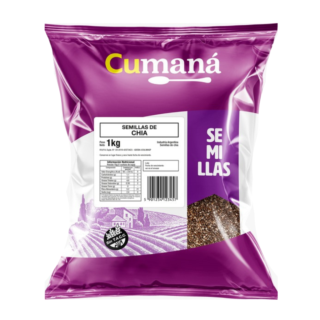 Semillas de Chia - Cumana x 1kg x 3u 