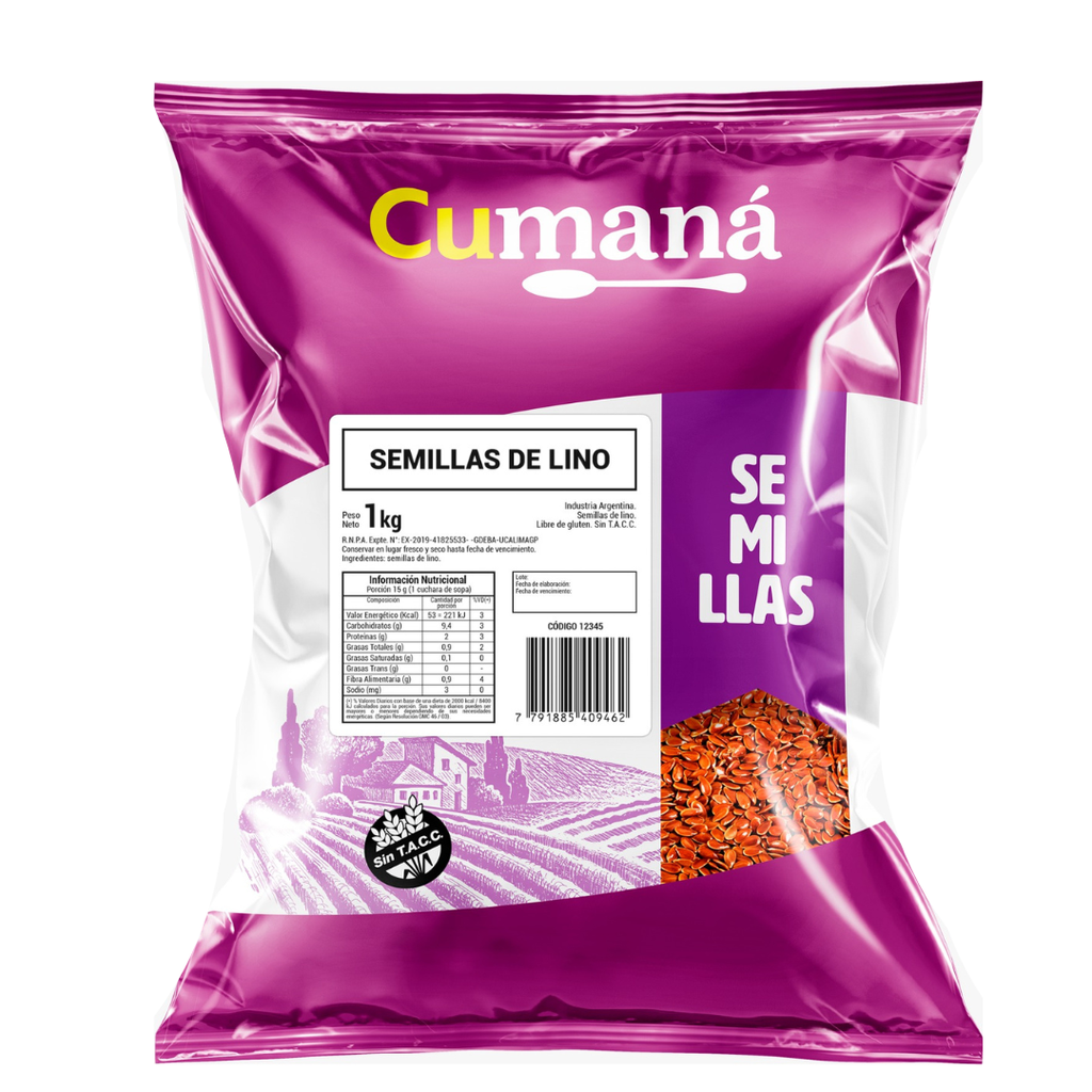 Semillas de Lino x 1kg x 10u - Cumana