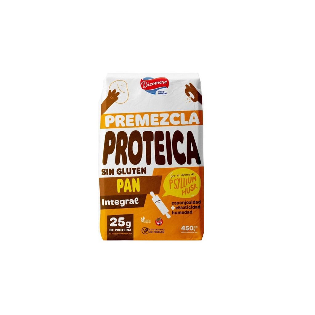 Premezcla de Pan integral proteica con Psyllium Husk - Dicomere x 450grs x 3u  