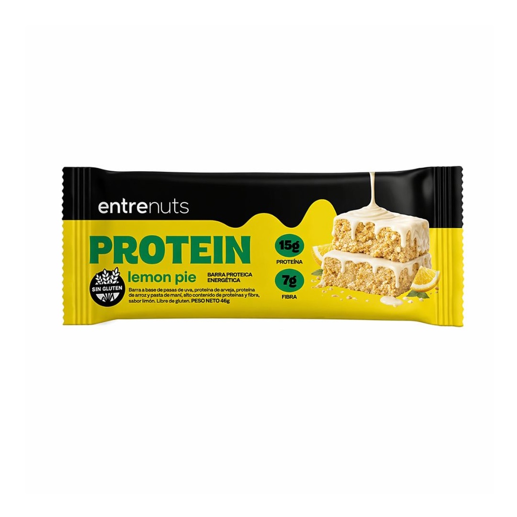 Barritas Proteicas Lemon Pie x 46grs x 10u x 1 caja - Entrenuts