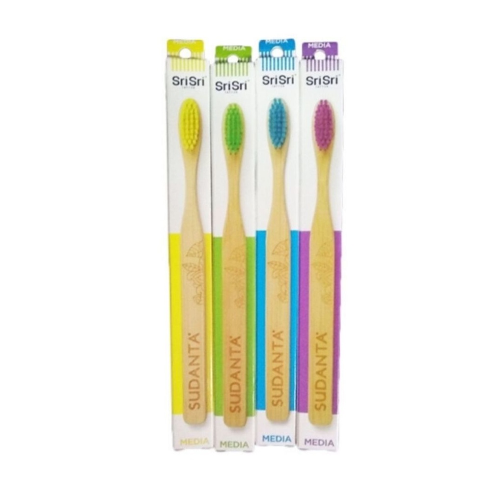 Cepillo de dientes Bamboo Medio Adultas/os x 20u - Sudanta Sri Sri 