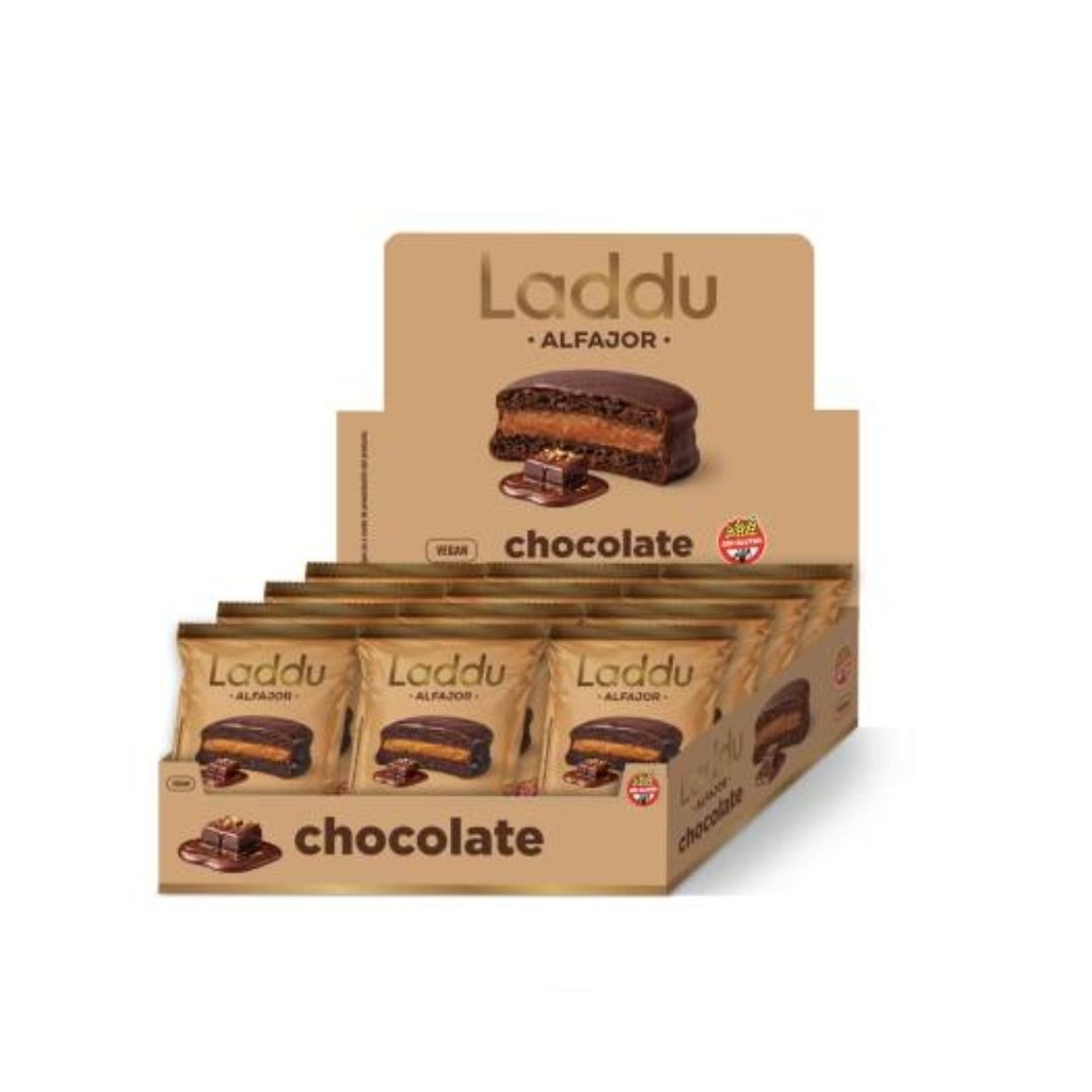 Alfajor de Chocolate x 60grs x 12u x 1 caja - Laddubar