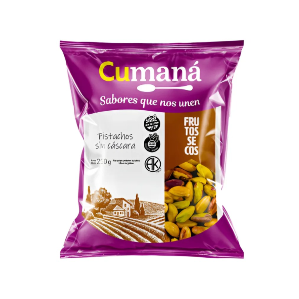 Pistachos tostados sin cascara x 250grs x 1u - Cumana