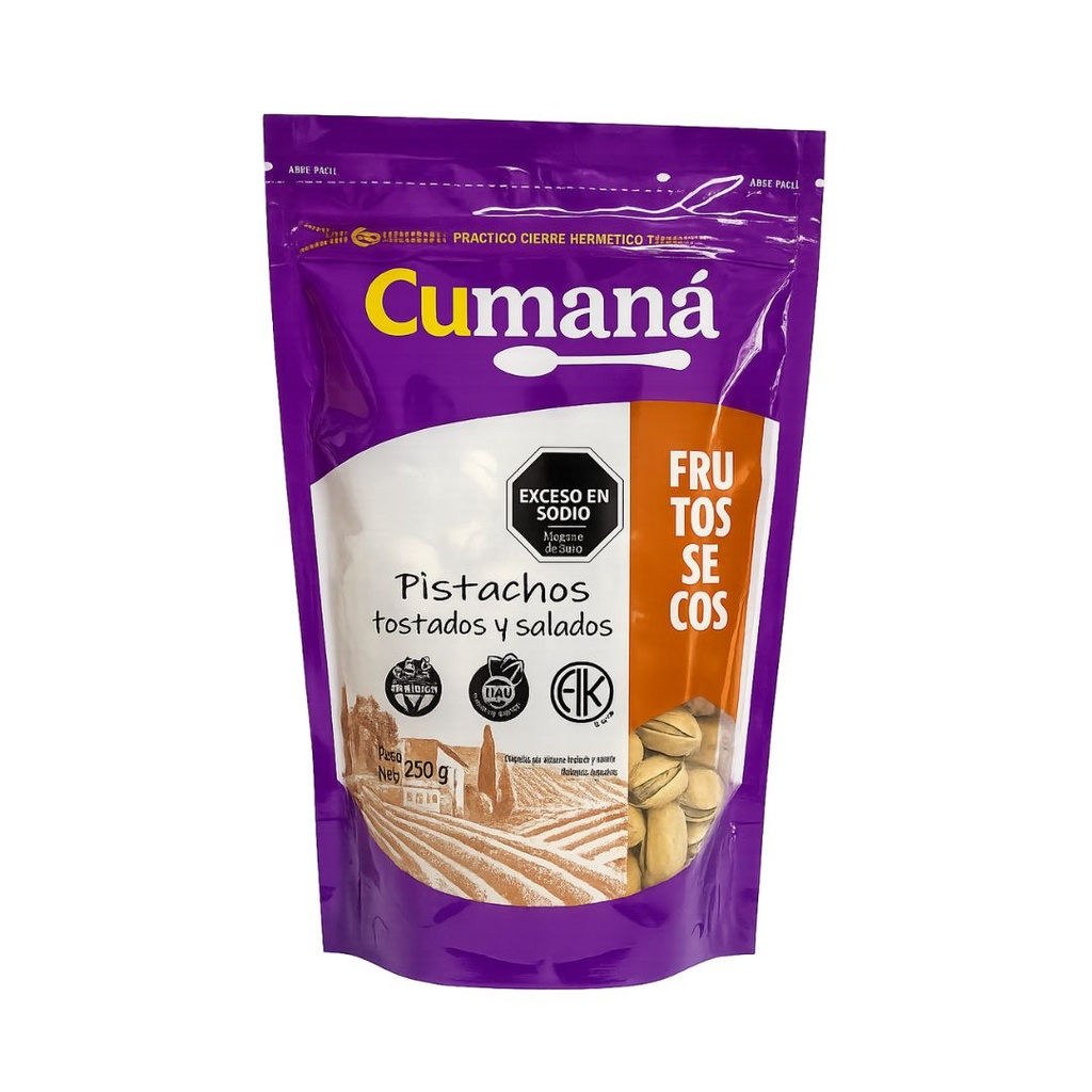 Pistachos tostados sin cascara x 250grs x 10u - Cumana