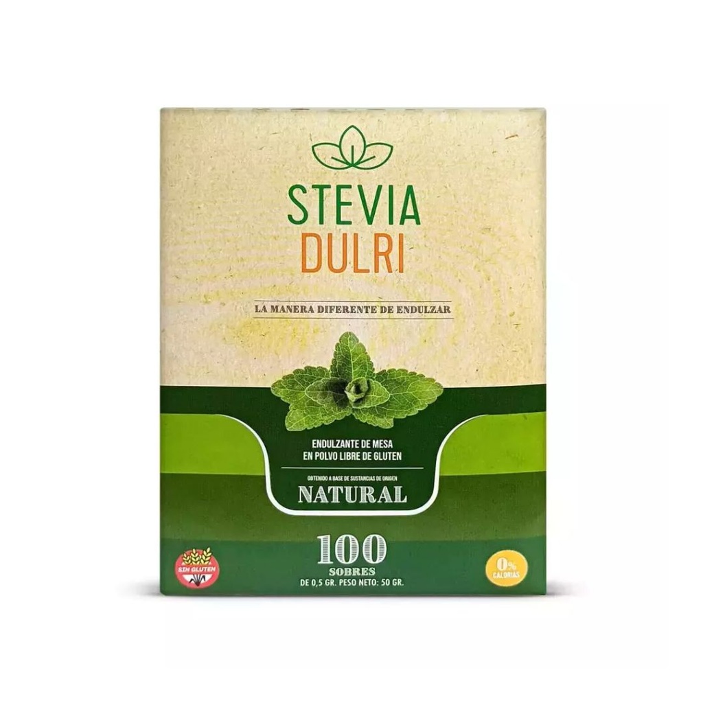 Edulcorante Natural Stevia 100 sobres x 1 caja - Dulri