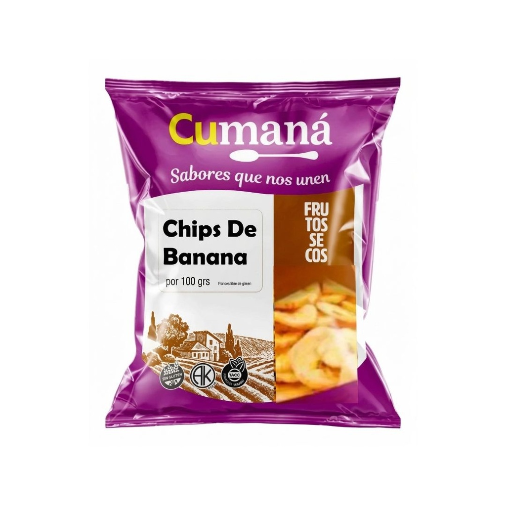 Chips de Banana x 100grs x 12u - Cumana 