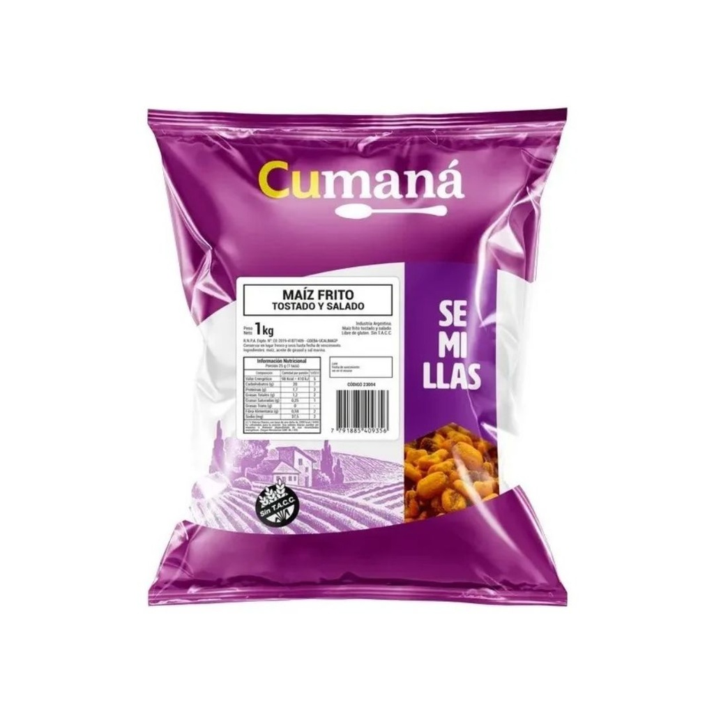 Maiz frito tostado y salado x 1kg x 10u - Cumana  