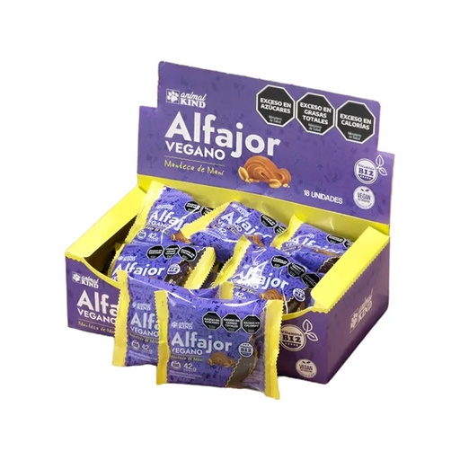 [BSAAKV003] Alfajor Vegano manteca de Mani - Animal Kind x 42gr x 18u x 4 cajas