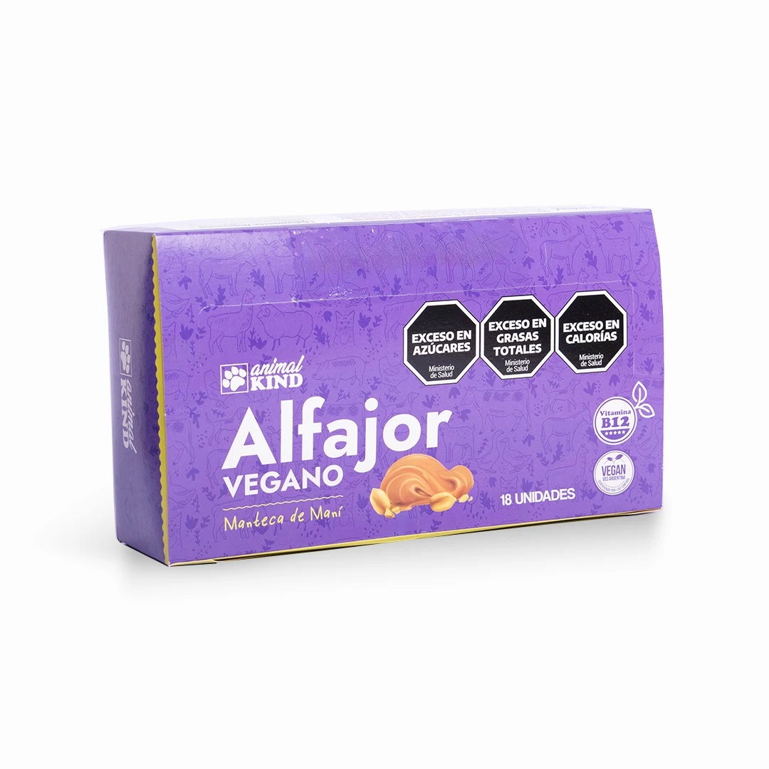 [BSAAKV003] Alfajor Vegano manteca de Mani Animal King x 42gr x 18u x 4 cajas
