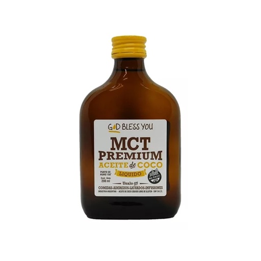 [AYACGMCTP2012] Aceite de coco liquido MCT Petaca God bless you x 200ml x 12u