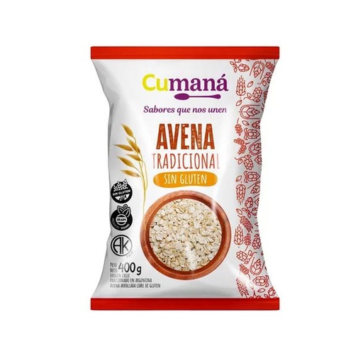 [CLATRCSTPQ40003] Avena tradicional cumana sin tacc x 400grs x 3u