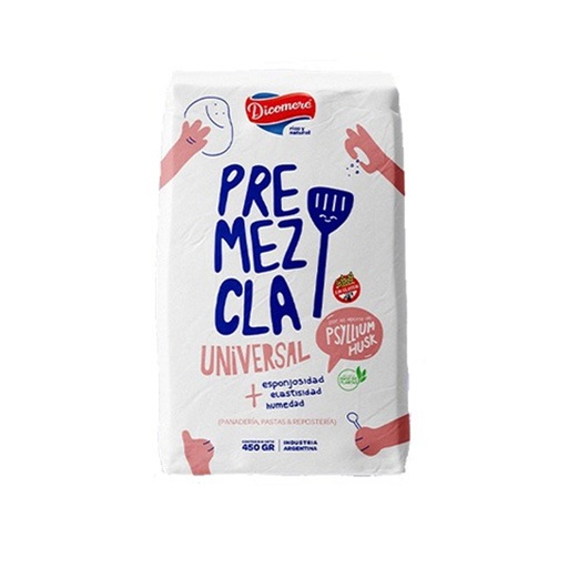[HAHPRUNIDPQ45012] Premezcla universal con psyllium husk Dicomere x 450grs x 12u 