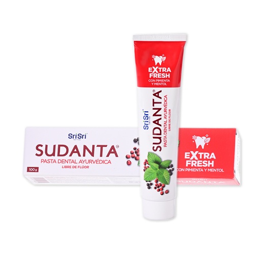 [CSPDASEFCAJ5001] Pasta dental Ayurvedica Sudanta extra fresh pimenta y mentol - Sri Sri x 50grs x 1u