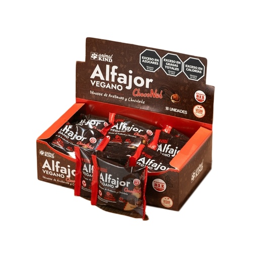 [BSAAKVAVCJ004] Alfajor Vegano Mousse Avellana - Animal Kind x 42gr x 18u x 4 cajas 