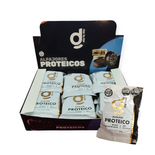 [BSAPDMBCJ003] Alfajor proteico blanco Day by Day x 60grs x 12u x 3 cajas