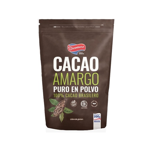 [HACACADPQ20001] Cacao amargo en polvo x 200grs x 1u - Dicomere