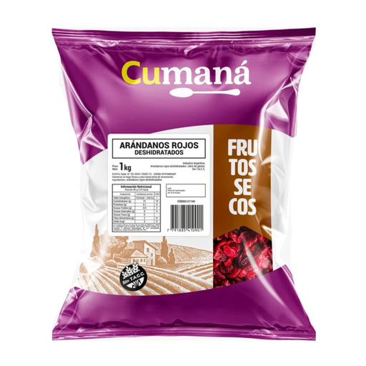 [FSARAACUPQ001] Arandanos Rojos Deshidratados Azucarados x 1kg x 1u - Cumana