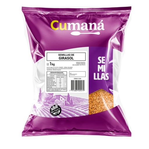[SEGIRPECUPQ001] Semillas de Girasol Pelado x 1kg x 1u - Cumana