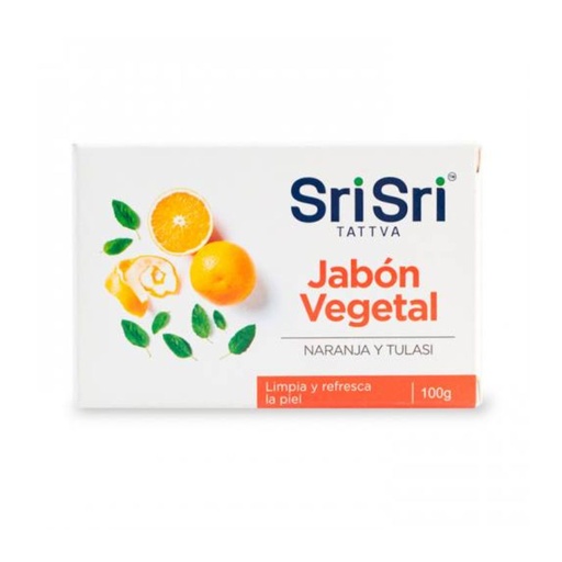 [CSJASRNARCJ10001] Jabon Vegetal Naranja y Tulsi x 100grs x 1u - Sri Sri