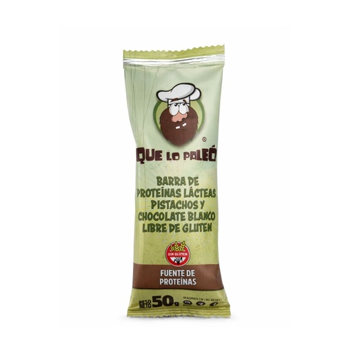 [BSBPPCHBQLPCJ012] Barritas de Pistachos y Chocolate blanco x 50grs x 12u x 1 caja - Que lo paleo